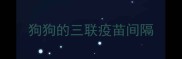 狗狗的三联疫苗间隔