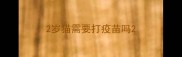 2岁猫需要打疫苗吗