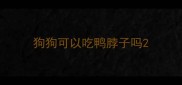 狗狗可以吃鸭脖子吗