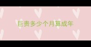 巨贵多少个月算成年