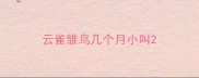 云雀雏鸟几个月小叫