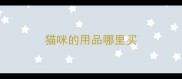 猫咪的用品哪里买