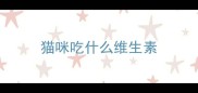 猫咪吃什么维生素