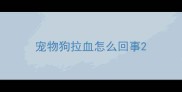 宠物狗拉血怎么回事