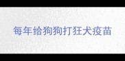 每年给狗狗打狂犬疫苗