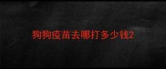 狗狗疫苗去哪打多少钱