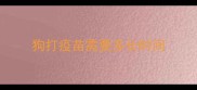 狗打疫苗需要多长时间
