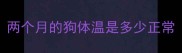 两个月的狗体温是多少正常