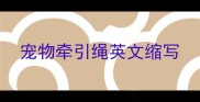 宠物牵引绳英文缩写