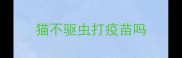 猫不驱虫打疫苗吗