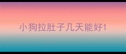 小狗拉肚子几天能好