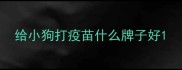 给小狗打疫苗什么牌子好