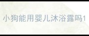 小狗能用婴儿沐浴露吗