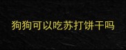 狗狗可以吃苏打饼干吗