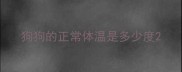 狗狗的正常体温是多少度