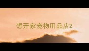想开家宠物用品店