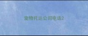 宠物托运公司电话